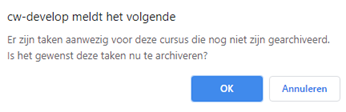 Cursusplanner: Annuleren van een cursus
